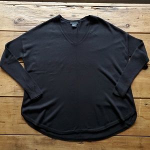 Trouve Women's Black Long Sleeve V neck Sweater Size Small